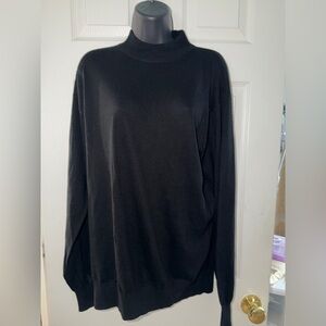 Neiman Marcus Exclusive Men’s Black Mock Neck Cashmere Silk Pullover Sweater